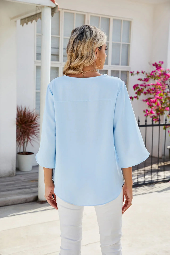 Eliyah™ | V-neck Half Sleeve Blouse