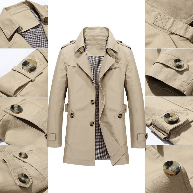 Ashier™ | Men's Business Long Jackets Made from Pure Cotton