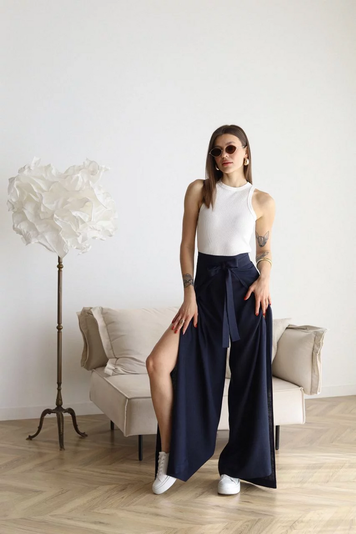 Zelena™ | Wide Linen Pants