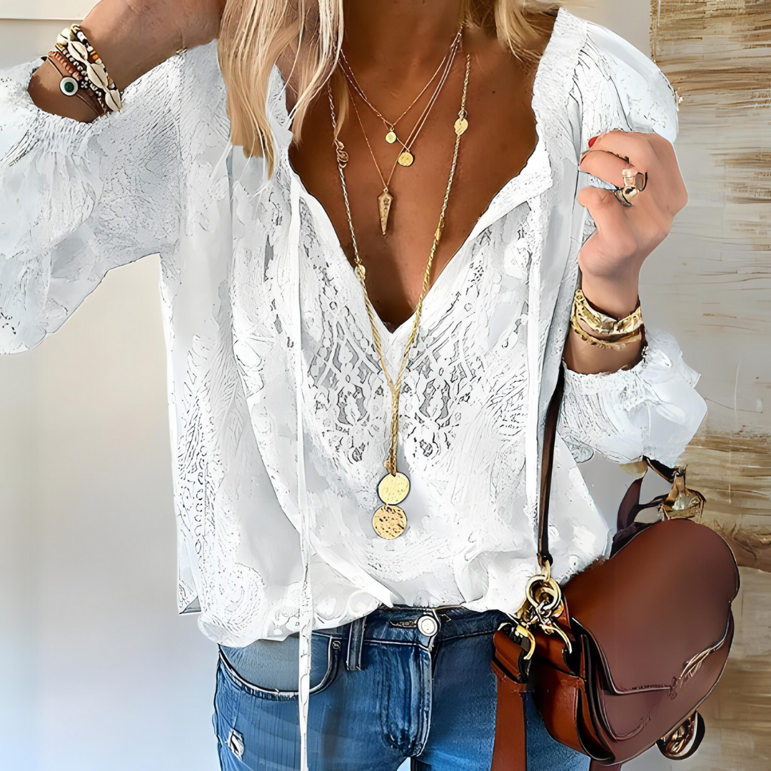 AVA - Boho Chic Crocheted Blouse