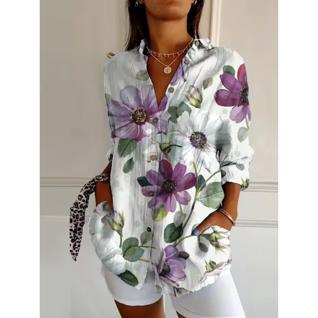 Tina - Floral Delight Casual Blouse