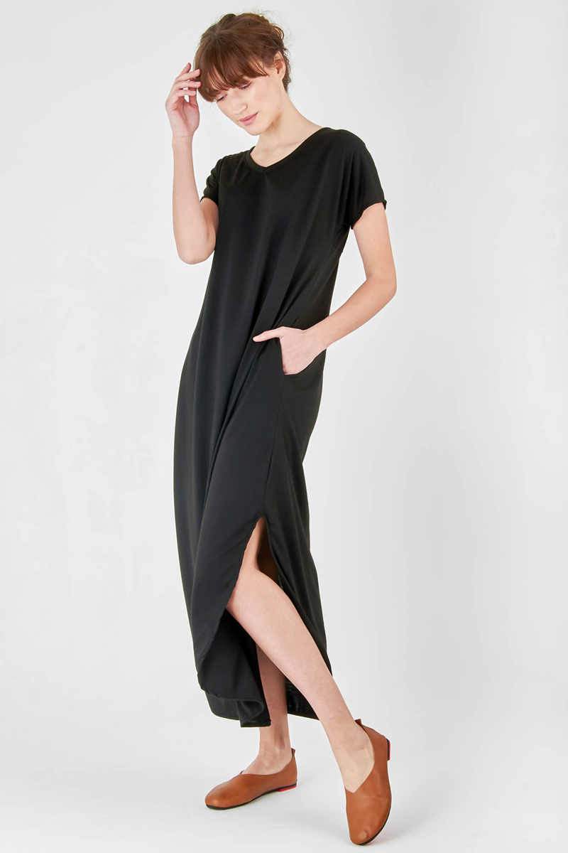 Zania™ I Side Slit Maxi Dress with Pockets