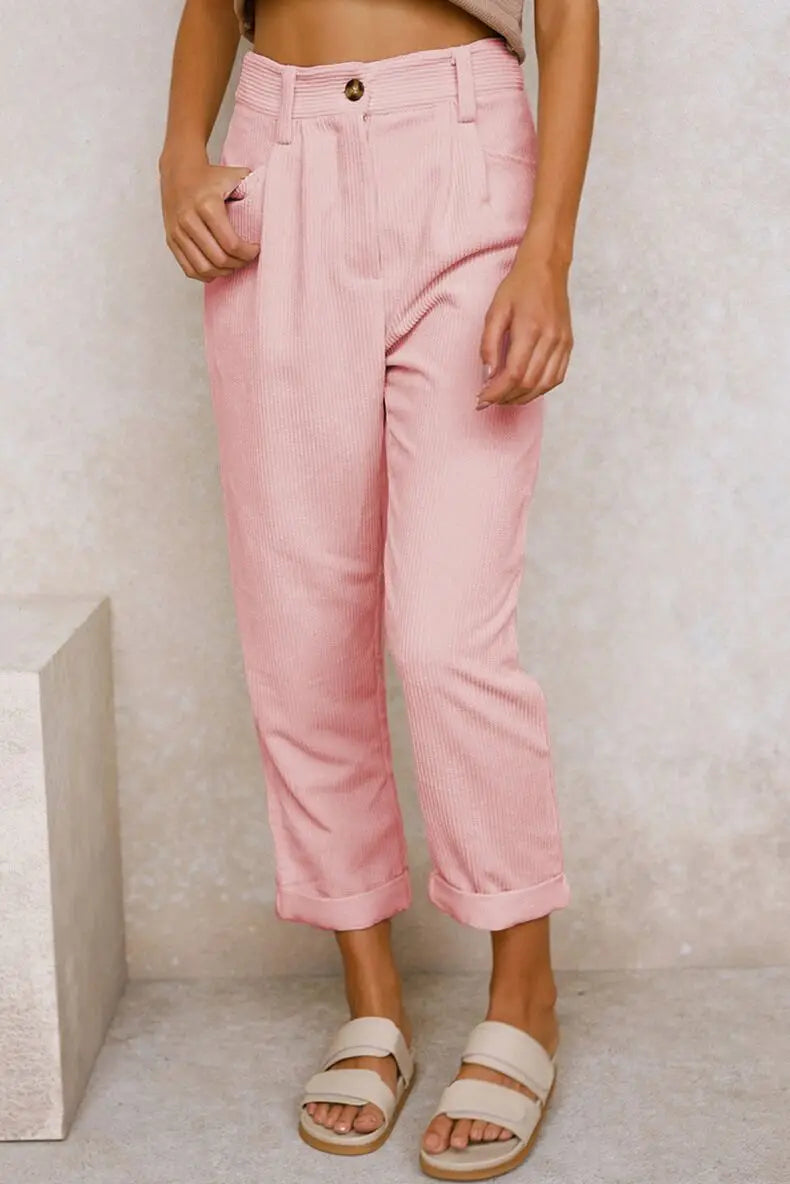 Elizia™ | Retro High-Waisted Corduroy Pants