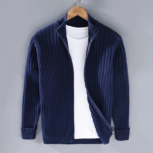 Franky™ | Ribbed Fabric Cotton Zip-Up Sweater