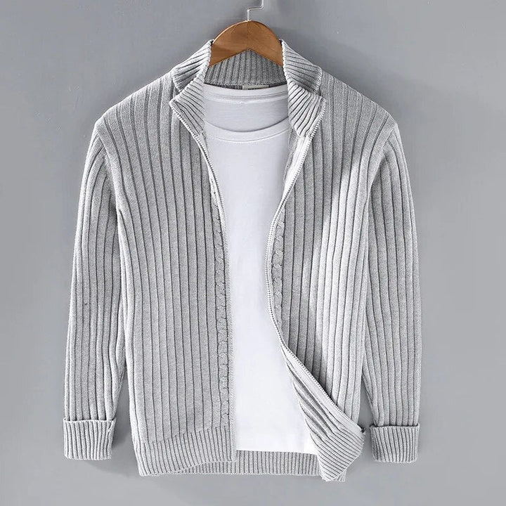 Franky™ | Ribbed Fabric Cotton Zip-Up Sweater