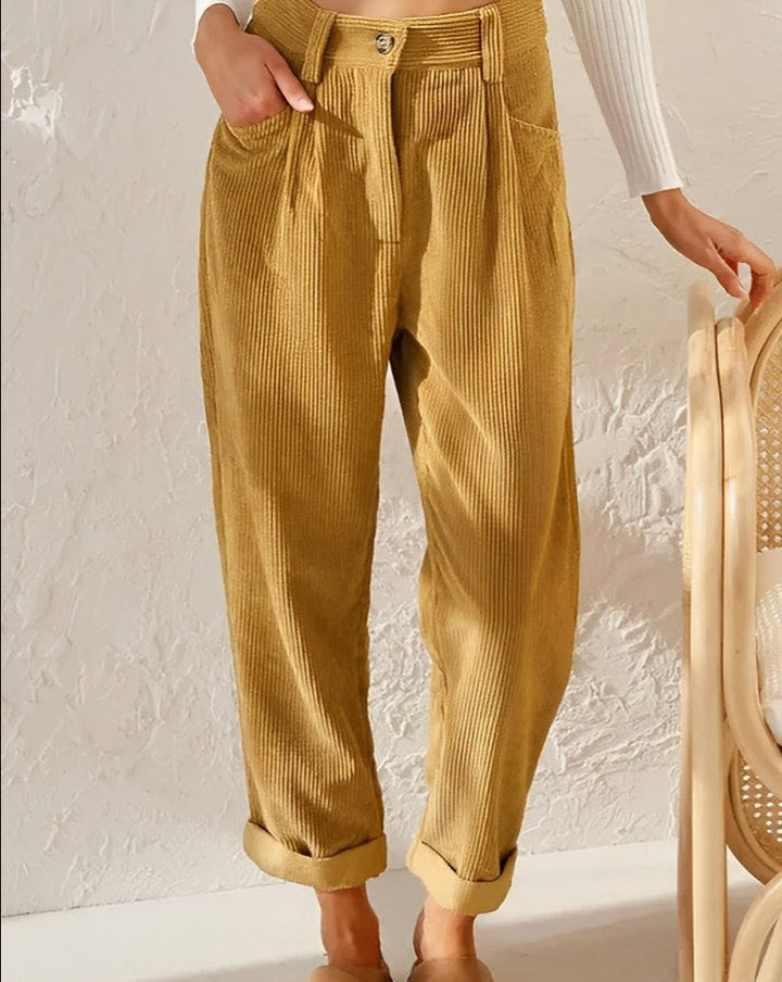 Elizia™ | Retro High-Waisted Corduroy Pants