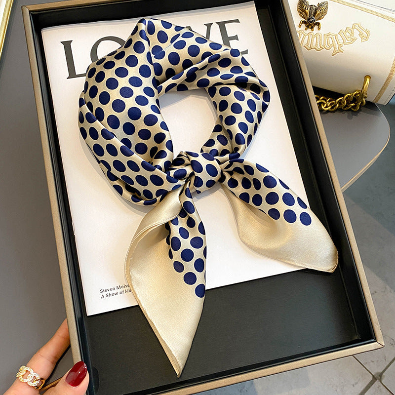 Betty™ | Classic Polka dot Silk Scarf For women (100% Silk - 68cm)