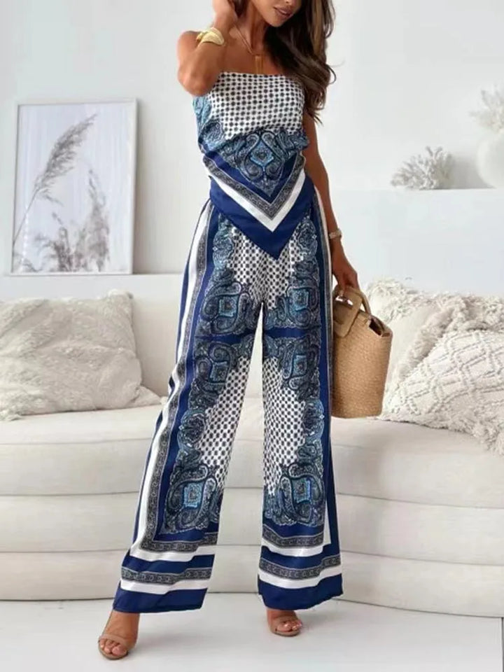 Abigail™ - Woman's Stylish Printed Backless Two Piece Set