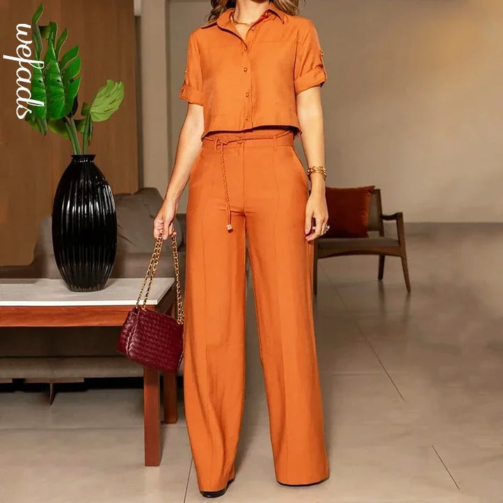 Brooklyn™ | Elegant Blouse and Wide Leg Pants Set