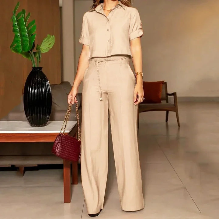 Brooklyn™ | Elegant Blouse and Wide Leg Pants Set