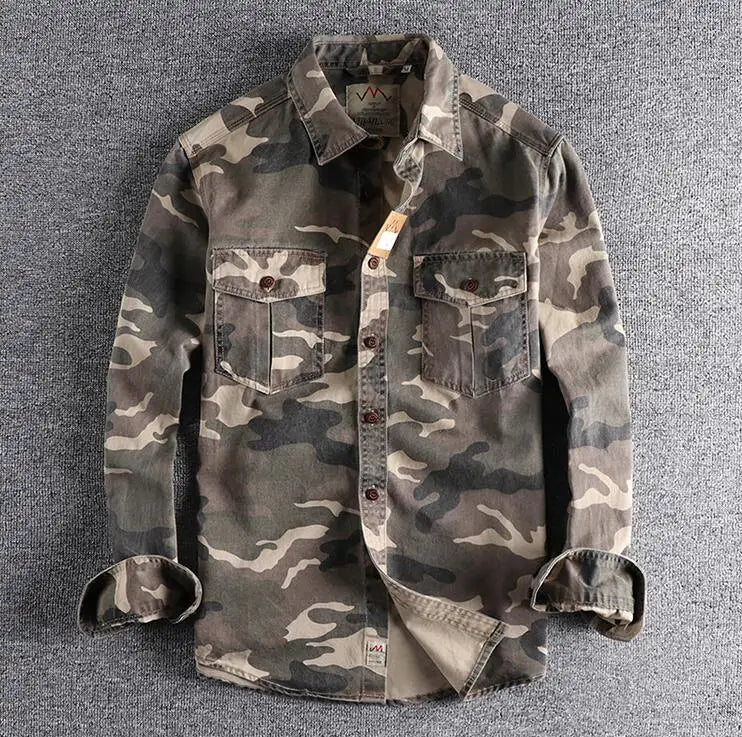 Andres™ | Camouflage Long Sleeve Cargo Shirt For Men