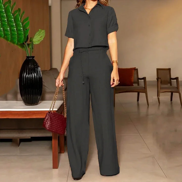 Brooklyn™ | Elegant Blouse and Wide Leg Pants Set