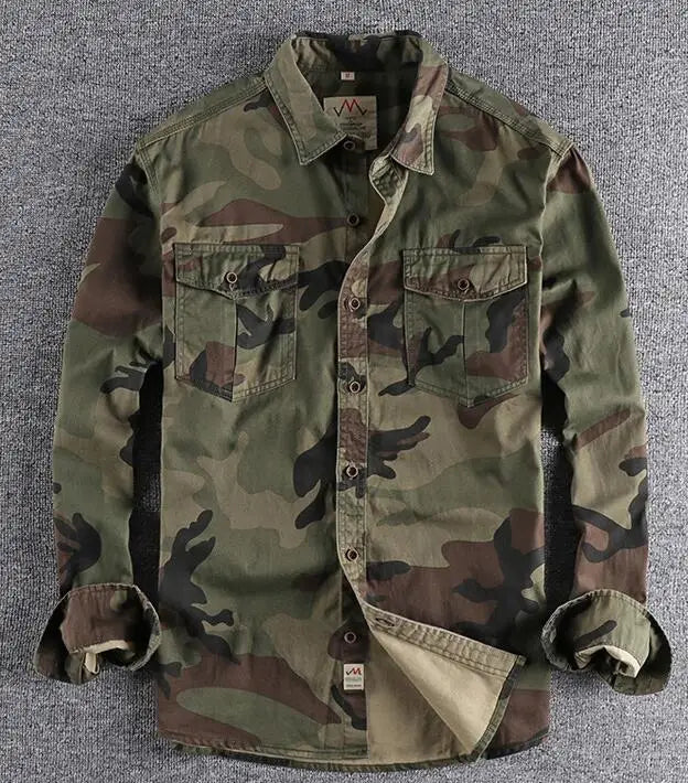 Andres™ | Camouflage Long Sleeve Cargo Shirt For Men