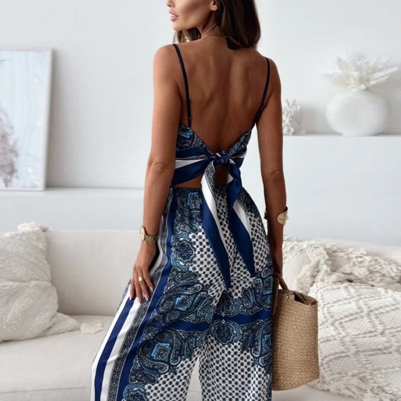 Abigail™ - Woman's Stylish Printed Backless Two Piece Set