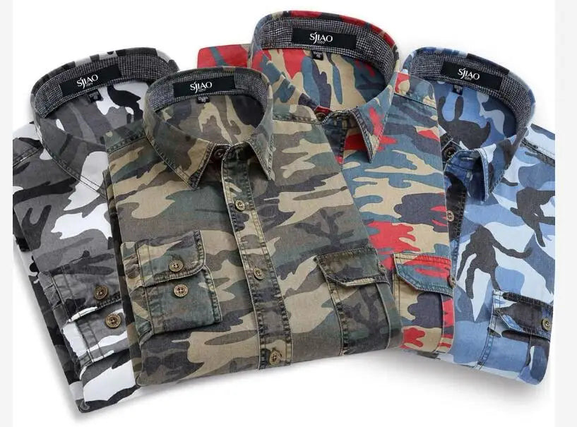 Andres™ | Camouflage Long Sleeve Cargo Shirt For Men