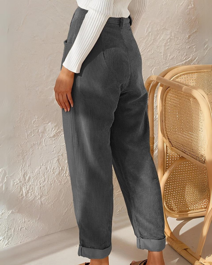 Elizia™ | Retro High-Waisted Corduroy Pants