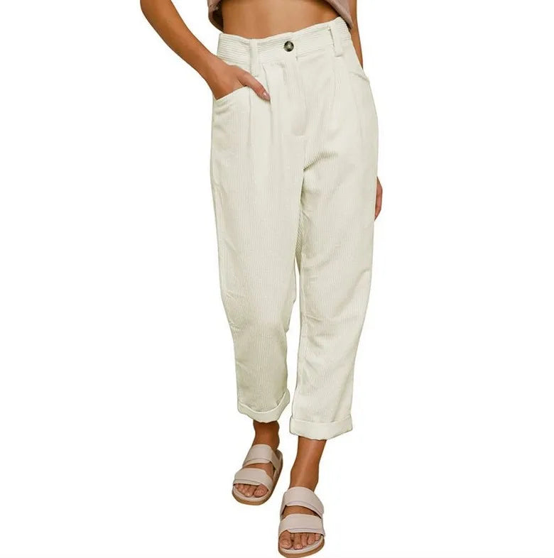 Elizia™ | Retro High-Waisted Corduroy Pants