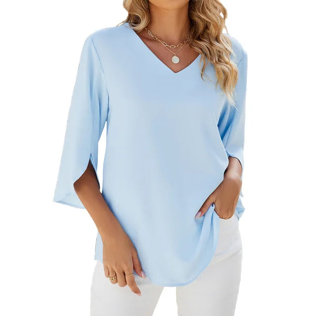 Eliyah™ | V-neck Half Sleeve Blouse