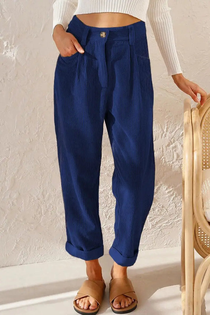 Elizia™ | Retro High-Waisted Corduroy Pants