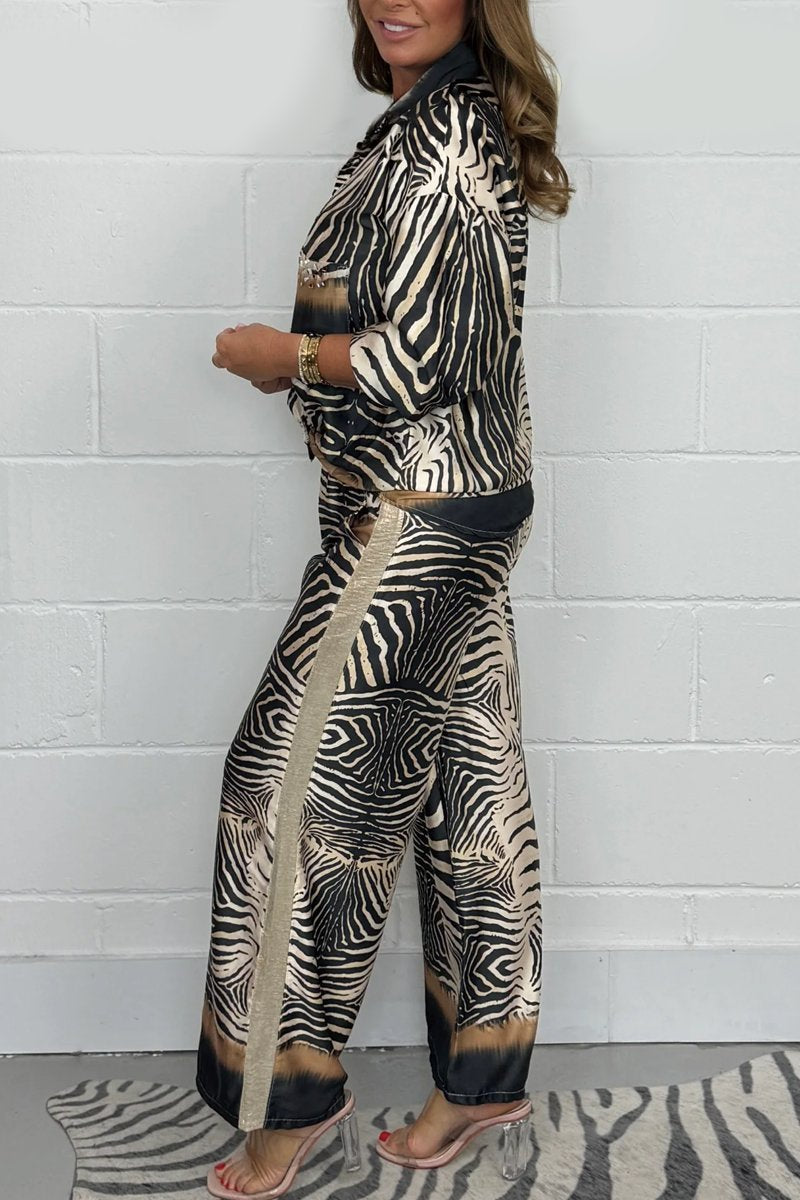 Frances - Wild Grace Zebra Print Beaded Set