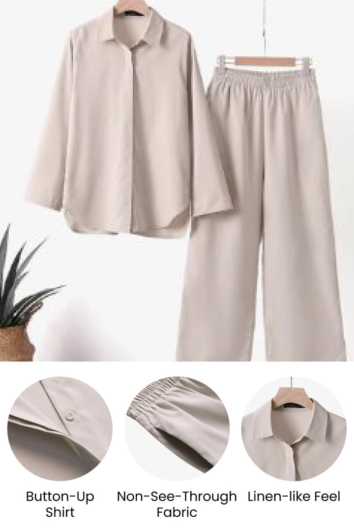 Luciana™ | Relaxed Shirt & Trousers Two-Piece Set