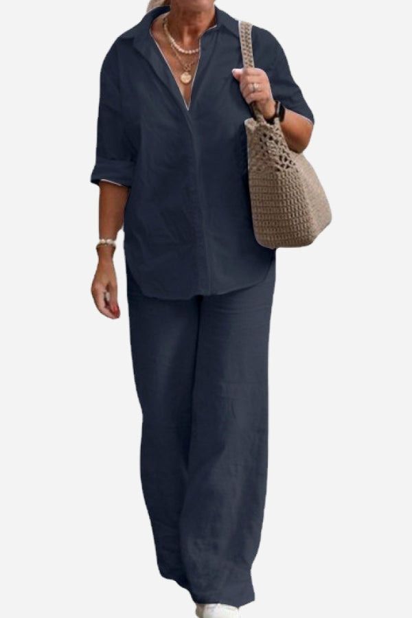 Luciana™ | Relaxed Shirt & Trousers Two-Piece Set