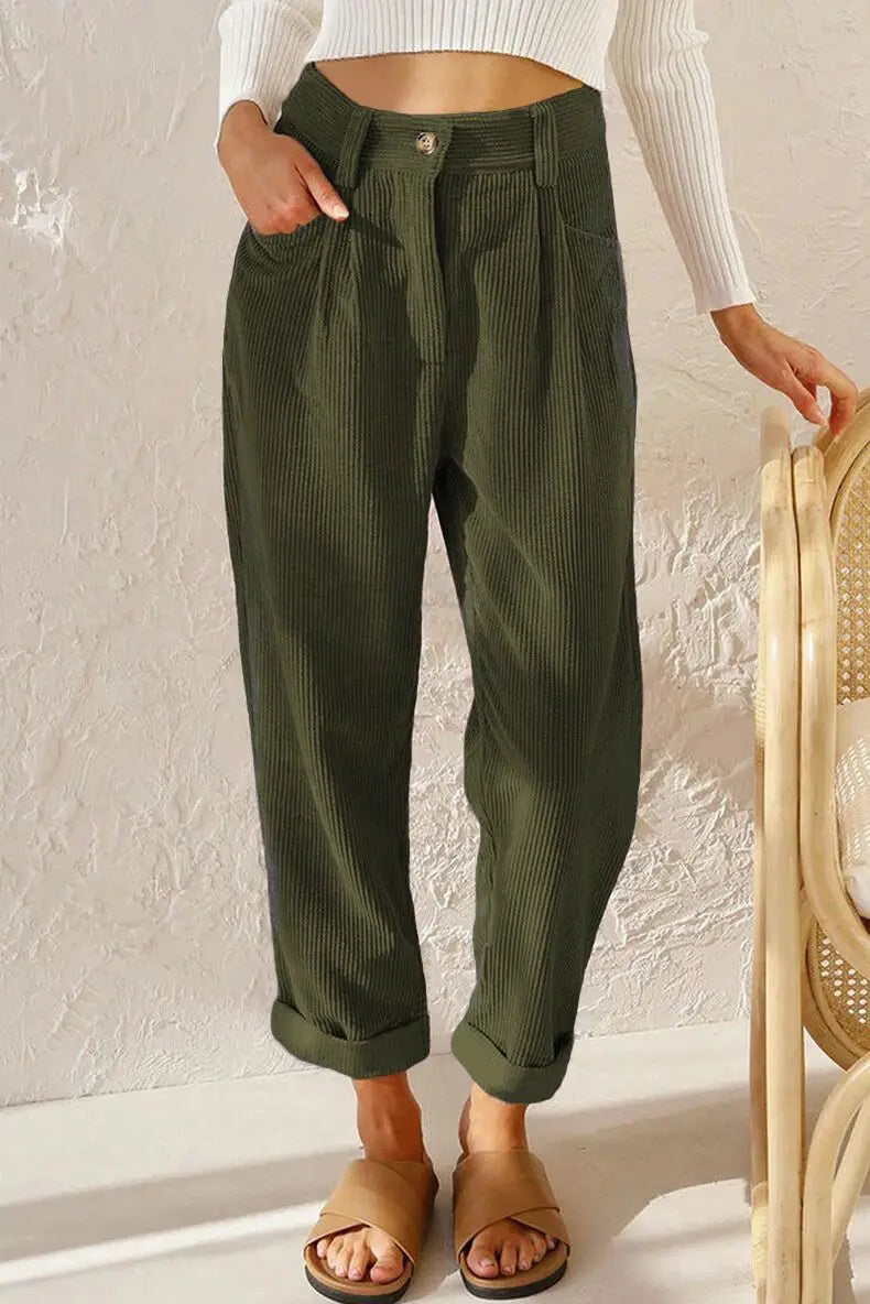 Elizia™ | Retro High-Waisted Corduroy Pants