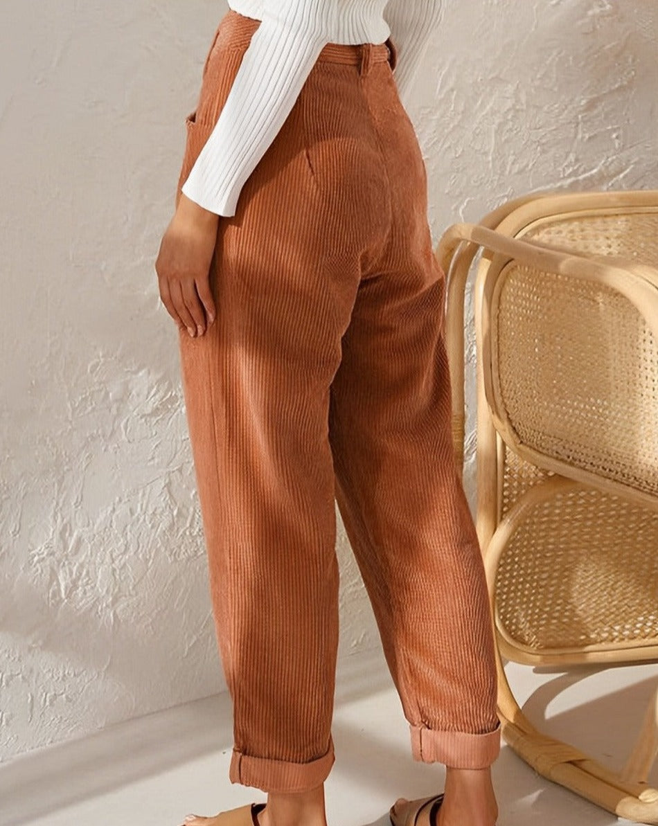 Elizia™ | Retro High-Waisted Corduroy Pants