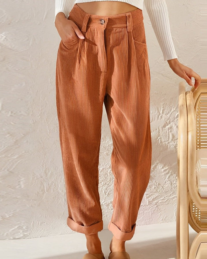 Elizia™ | Retro High-Waisted Corduroy Pants